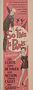 Vintage Ad: 1955 So This Is Paris w/ Curtis & De Haven (Image1)