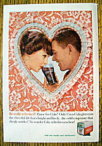 1960 Coca Cola (Coke) W/man & Woman's Face In Heart