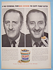 Vintage Ad: 1960 Skippy Peanut Butter w/ Basil Rathbone (Image1)