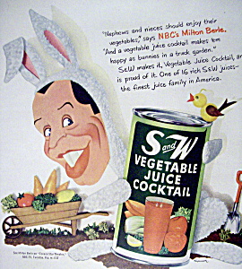 Vintage Ad:1952 S & W Vegetable Juice With Milton Berle
