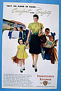 1946 Pennsylvania Railroad W/woman Walking With Girl