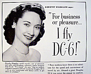 Vintage Ad: 1950 Douglas Dc-6 W/dorothy Kilgallen