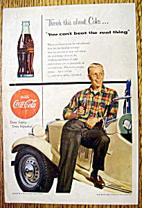 1954 Coca Cola (Coke) With A Boy Leaning Against A Car