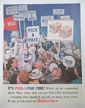 1964 Budweiser Beer with Pick A Pair Time  (Image1)