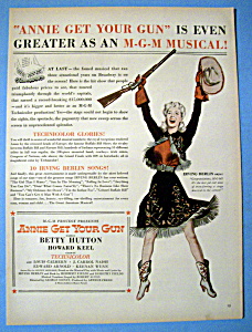 Vintage Ad: 1950 Annie Get Your Gun W/ Betty Hutton