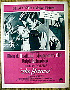 Vintage Ad: 1949 The Heiress With Olivia De Havilland