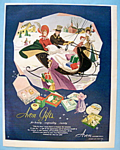 1951 Avon with Man & Woman Riding in a Sleigh  (Image1)
