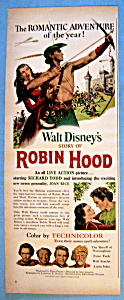1952 Walt Disney's Story Of Robin Hood W/todd & Rice