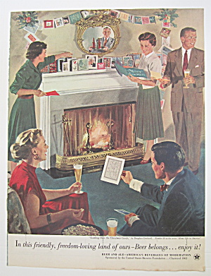 1953 Beer Belongs w/Looking Over Christmas Cards  (Image1)
