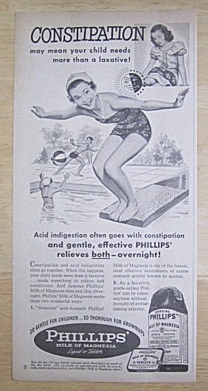 1950 Phillips Milk Of Magnesia with Girl Diving  (Image1)