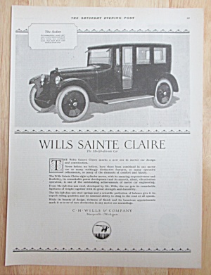 1921 Wills Sainte Claire With The Sedan