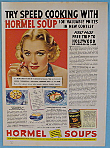 Vintage Ad: 1937 Hormel Soups w/ Miriam Hopkins (Image1)