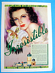1937 Irresistible Perfume & Lip Lure With Lovely Woman