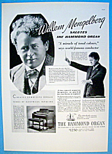 Vintage Ad: 1937 Hammond Organ with Willem Mengelberg (Image1)