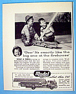 Vintage Ad: 1950 Model Fire Engine Toy (Image1)