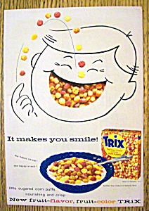 Vintage Ad: 1957 Trix Fruit Flavored Cereal (Image1)