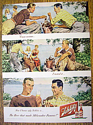 1948 Schlitz Beer With Men Talking About Beer