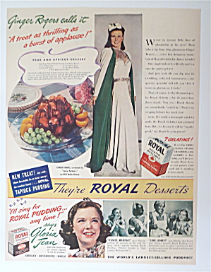 1940 Royal Gelatin Dessert W Ginger Roger & Gloria Jean