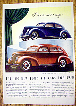 1938 Ford V-8 With The Tudor & Fordor Sedans