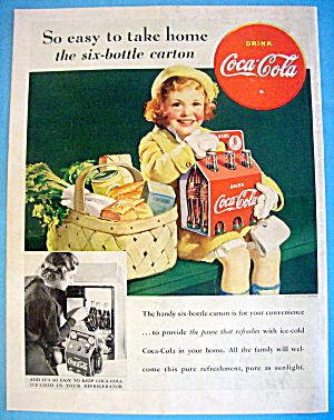 1938 Coca Cola (Coke) With Little Girl & Six Pack