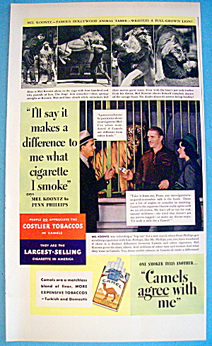 1938 Camel Cigarettes with Mel Koontz (Animal Tamer) (Image1)