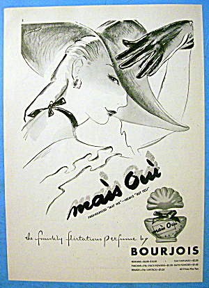 1948 Bourjois Mais Oui with Lovely Woman In Hat (Image1)