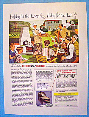 1947 Outdoor Oven Fireplace with Man Barbecuing (Image1)