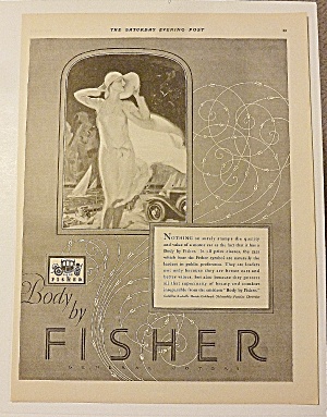 1928 Body By Fisher With Lovely Woman In Hat