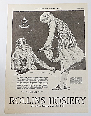 1923 Rollins Hosiery With Man & Woman