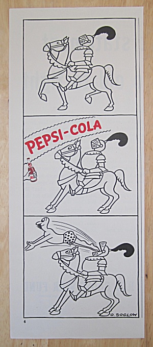 1942 Pepsi Cola With Knight In Shining Armor With Horse