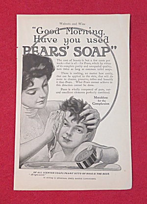 1911 Pear's Soap With Mom Washing Little Boy