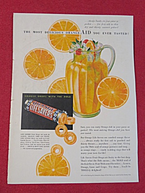 1932 Life Savers Fruit Drops Candy With Orange