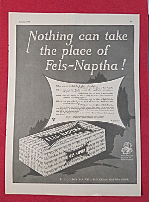 1924 Fels Naptha Soap With A Bar Of Fels Naptha Soap