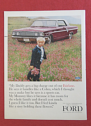 1963 Ford Fairlane With Child & Flowers