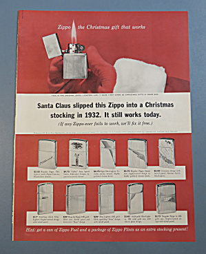 1963 Zippo Lighter W/ Santa Claus' Hand Holding Lighter