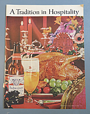 1963 Budweiser Beer With Turkey On A Platter