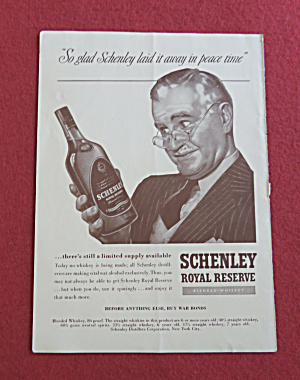 1943 Schenley Royal Reserve Whiskey W/ Man & Bottle