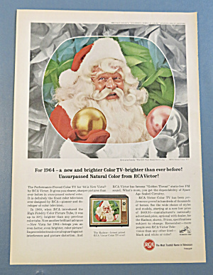 1963 Rca Victor Proved Color Television W/ Santa Claus