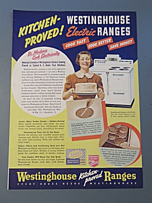 1938 Westinghouse Range With Woman Holding Cake