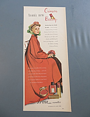1948 Avon Cosmetics With New Crimson Beauty