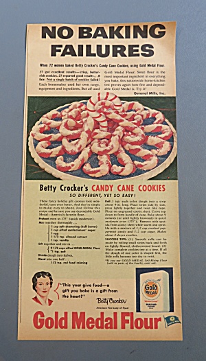 1953 Gold Medal Flour With Candy Cane Cookies