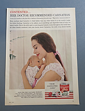 1959 Carnation Milk With Woman Holding Baby