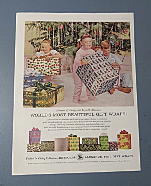 1959 Reynolds Aluminum Foil Gift Wrap With Children