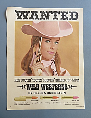 1966 Helena Rubinstein Lipstick With Woman As Cowboy