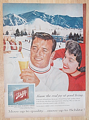 1959 Schlitz Beer With Man Holding A Glass Of Beer
