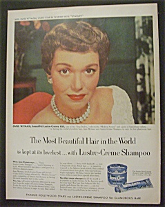 Vintage Ad: 1952 Lustre Creme Shampoo With Jane Wyman
