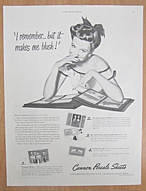 1946 Cannon Percale Sheets with Woman Looking at Album (Image1)
