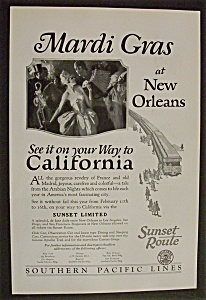 1926 Southern Pacific Lines With New Orleans Mardi Gras