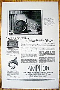 Vintage Ad: 1926 Amplion Cabinet Cone (Image1)