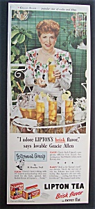Vintage Ad: 1945 Lipton Tea With Gracie Allen